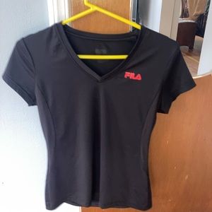 Black Fila shirt- drifit material